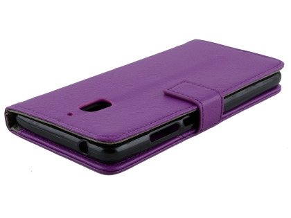 Synthetic Leather Wallet Case with Stand for Nokia 2.1 - Purple