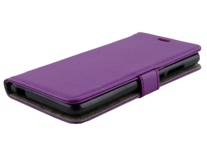 Synthetic Leather Wallet Case with Stand for Nokia 2.1 - Purple