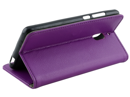 Synthetic Leather Wallet Case with Stand for Nokia 2.1 - Purple