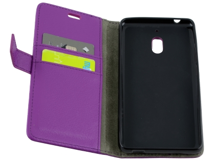 Synthetic Leather Wallet Case with Stand for Nokia 2.1 - Purple