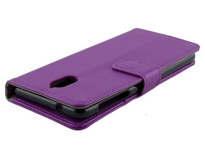 Synthetic Leather Wallet Case with Stand for Nokia 3.1 - Purple