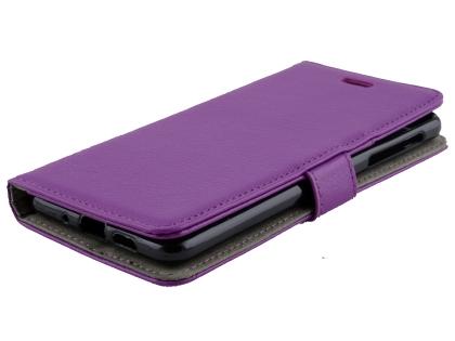Synthetic Leather Wallet Case with Stand for Nokia 3.1 - Purple