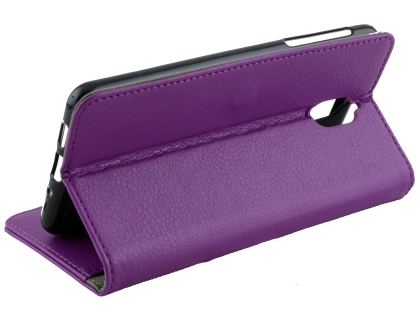 Synthetic Leather Wallet Case with Stand for Nokia 3.1 - Purple