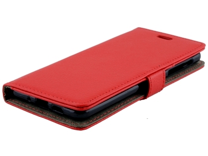 Synthetic Leather Wallet Case with Stand for Nokia 3.1 - Red
