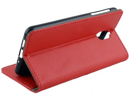 Synthetic Leather Wallet Case with Stand for Nokia 3.1 - Red