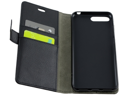 Synthetic Leather Wallet Case with Stand for Huawei Y6 (2018) - Black