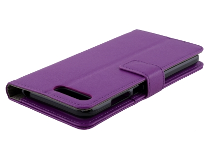 Synthetic Leather Wallet Case with Stand for Huawei Y6 (2018) - Purple