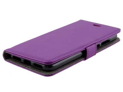 Synthetic Leather Wallet Case with Stand for Huawei Y6 (2018) - Purple