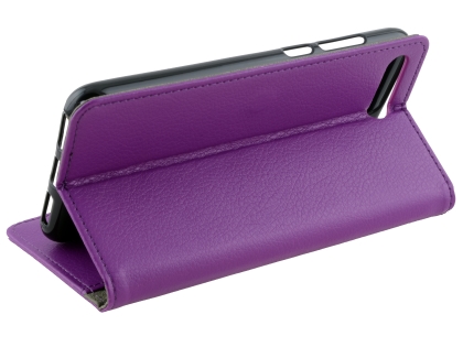 Synthetic Leather Wallet Case with Stand for Huawei Y6 (2018) - Purple