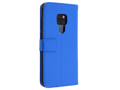 Synthetic Leather Wallet Case with Stand for Huawei Mate 20 - Blue Leather Wallet Case