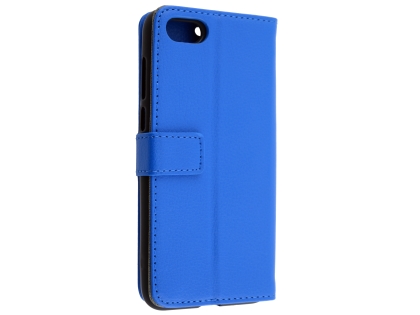 Synthetic Leather Wallet Case with Stand for Huawei Y5 Prime (2018) - Blue Leather Wallet Case