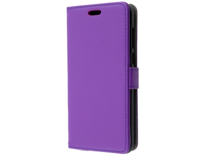 Synthetic Leather Wallet Case with Stand for Huawei Y5 Prime (2018) - Purple