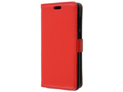 Synthetic Leather Wallet Case with Stand for Huawei Y5 Prime (2018) - Red