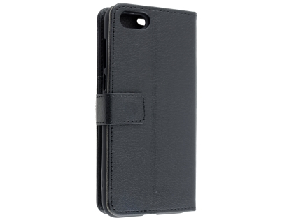 Synthetic Leather Wallet Case with Stand for Huawei Y5 Prime (2018) - Black Leather Wallet Case