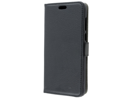 Synthetic Leather Wallet Case with Stand for Huawei Y5 Prime (2018) - Black