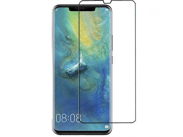 Curved Glass Screen Protector with Full Adhesive for Huawei Mate 20 Pro - Black/Clear Screen Protector