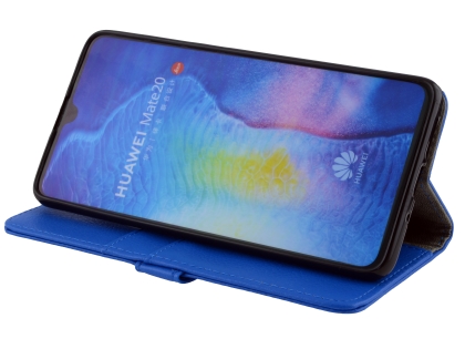 Synthetic Leather Wallet Case with Stand for Huawei Mate 20 - Blue