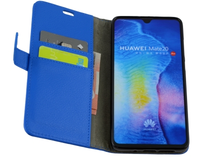 Synthetic Leather Wallet Case with Stand for Huawei Mate 20 - Blue