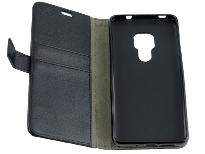 Synthetic Leather Wallet Case with Stand for Huawei Mate 20 - Black