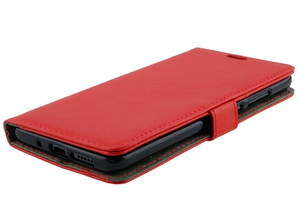 Synthetic Leather Wallet Case with Stand for Huawei Mate 20 - Red