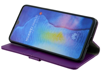 Synthetic Leather Wallet Case with Stand for Huawei Mate 20 - Purple