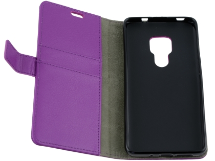 Synthetic Leather Wallet Case with Stand for Huawei Mate 20 - Purple