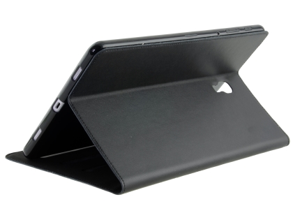 Premium Genuine Leather Slim Portfolio Case with Stand for Samsung Galaxy Tab A 10.5 - Black Leather Flip Case