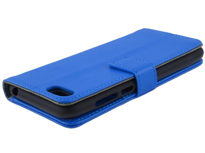 Synthetic Leather Wallet Case with Stand for Huawei Y5 Prime (2018) - Blue
