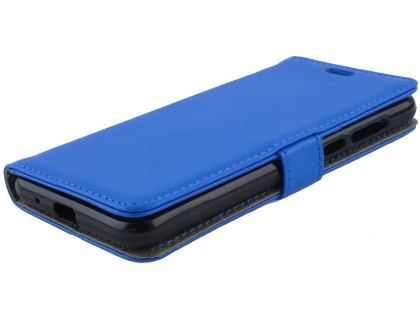 Synthetic Leather Wallet Case with Stand for Huawei Y5 Prime (2018) - Blue