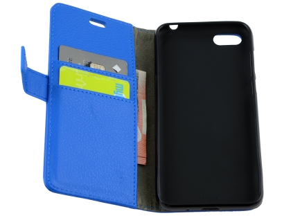 Synthetic Leather Wallet Case with Stand for Huawei Y5 Prime (2018) - Blue