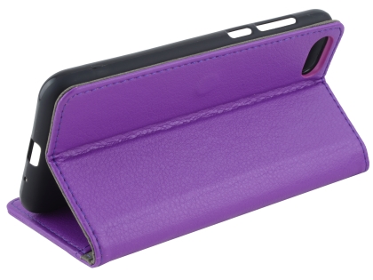 Synthetic Leather Wallet Case with Stand for Huawei Y5 Prime (2018) - Purple
