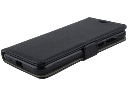 Synthetic Leather Wallet Case with Stand for Huawei Y5 Prime (2018) - Black