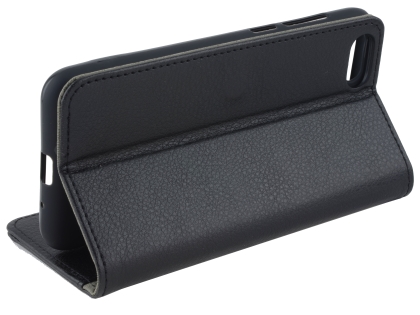 Synthetic Leather Wallet Case with Stand for Huawei Y5 Prime (2018) - Black