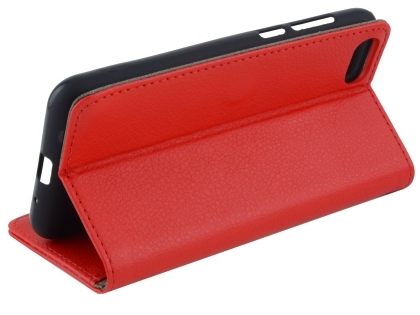 Synthetic Leather Wallet Case with Stand for Huawei Y5 Prime (2018) - Red
