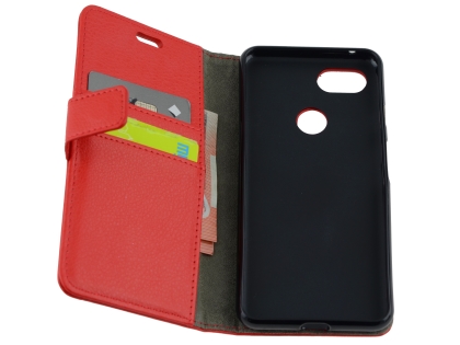 Synthetic Leather Wallet Case with Stand for Google Pixel 3XL - Red
