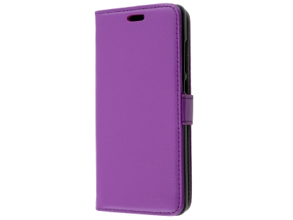 Synthetic Leather Wallet Case with Stand for Nokia 7.1 - Purple