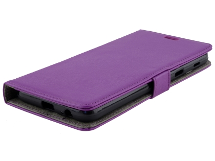 Synthetic Leather Wallet Case with Stand for Samsung Galaxy J8 - Purple
