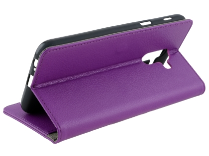Synthetic Leather Wallet Case with Stand for Samsung Galaxy J8 - Purple