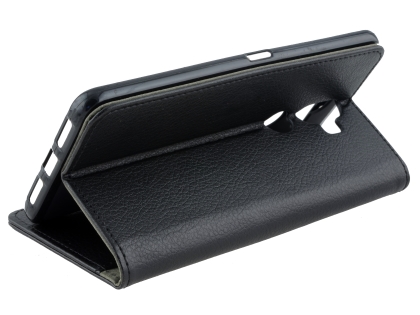 Synthetic Leather Wallet Case with Stand for Telstra Superior - Black