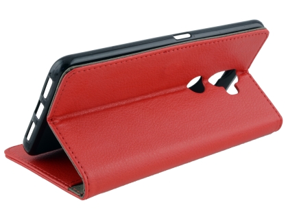 Synthetic Leather Wallet Case with Stand for Telstra Superior - Red