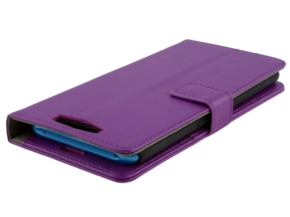 Synthetic Leather Wallet Case with Stand for OPPO Find X - Purple