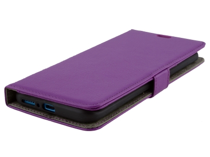 Synthetic Leather Wallet Case with Stand for OPPO Find X - Purple