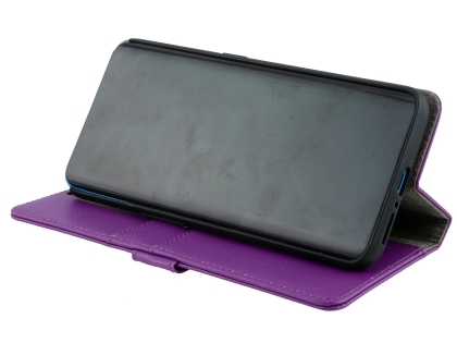 Synthetic Leather Wallet Case with Stand for OPPO Find X - Purple