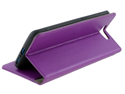 Synthetic Leather Wallet Case with Stand for OPPO Find X - Purple