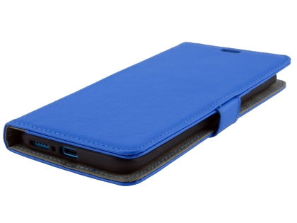 Synthetic Leather Wallet Case with Stand for OPPO Find X - Blue