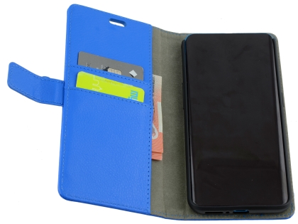 Synthetic Leather Wallet Case with Stand for OPPO Find X - Blue