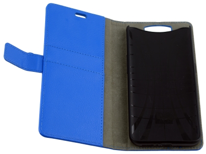 Synthetic Leather Wallet Case with Stand for OPPO Find X - Blue