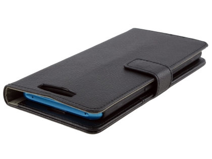 Synthetic Leather Wallet Case with Stand for OPPO Find X - Black