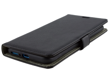 Synthetic Leather Wallet Case with Stand for OPPO Find X - Black