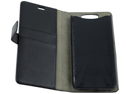 Synthetic Leather Wallet Case with Stand for OPPO Find X - Black